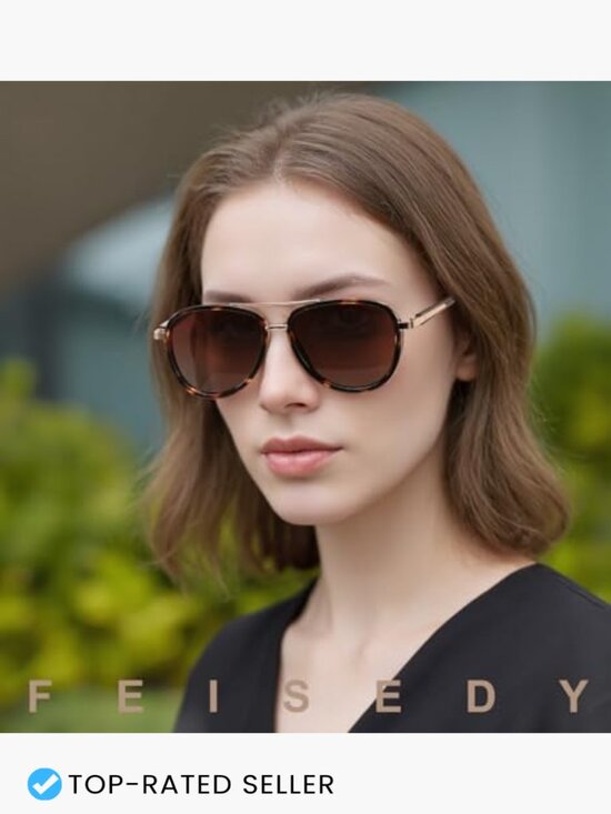 Retro Polarized Aviator Sunglasses Classic Square Frame Vintage Style main image 5